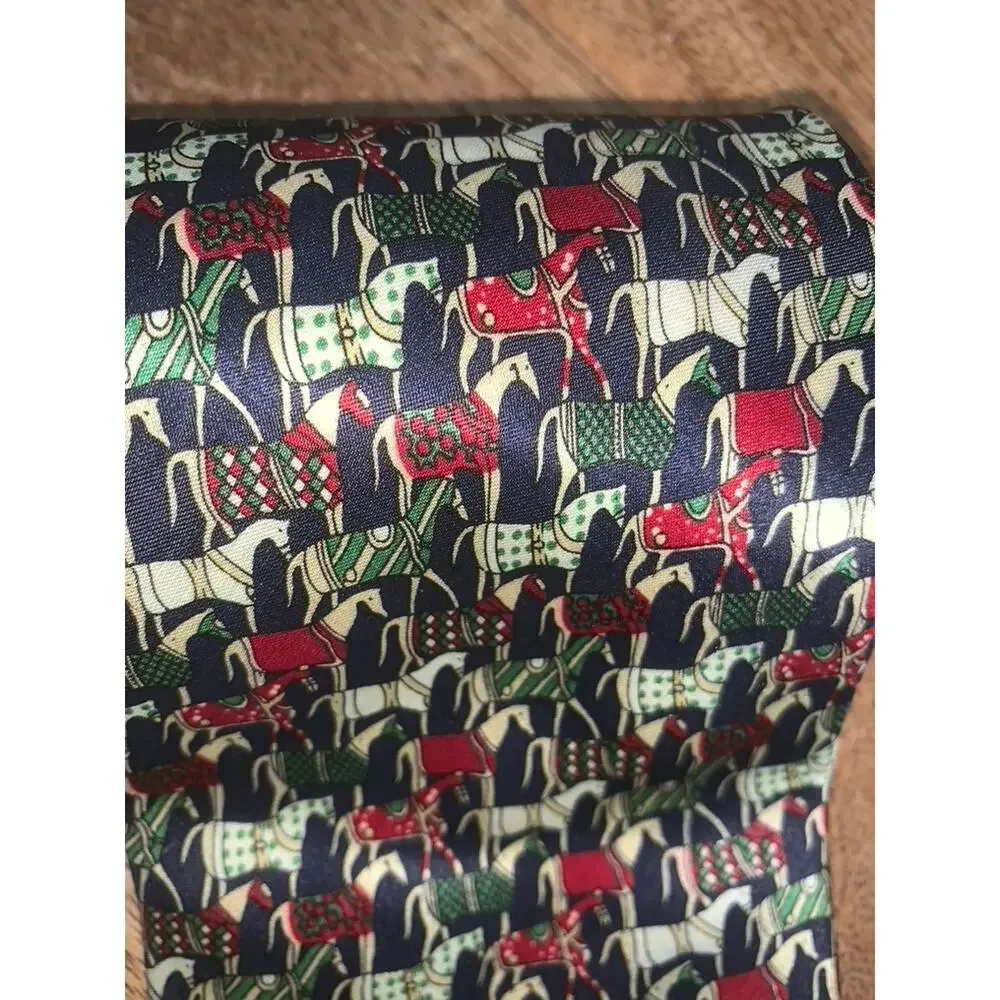 Hugo Boss Men's Silk Tie Horse Animal‎ Print Multicolor Classic Length
